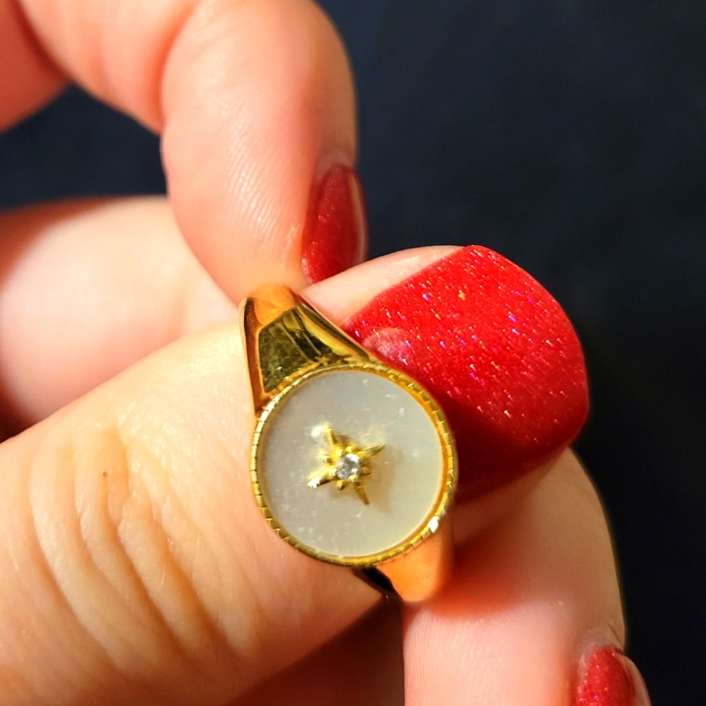 Gold plated sterling silver ring